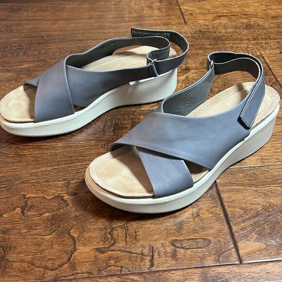 Ecco Titanium Gray Leather Corksphere Wedge, size 40 EU/9-9.5 US - Picture 3 of 10